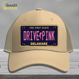 Drive Pink Delaware Novelty License Plate Hat Mesh / Khaki