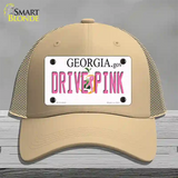 Drive Pink Georgia Novelty License Plate Hat Mesh / Khaki