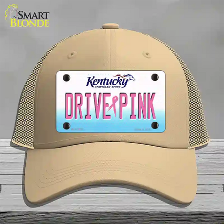 Drive Pink Kentucky Novelty License Plate Hat Mesh / Khaki