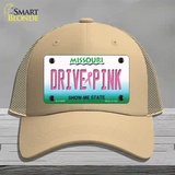 Drive Pink Missouri Novelty License Plate Hat Mesh / Khaki