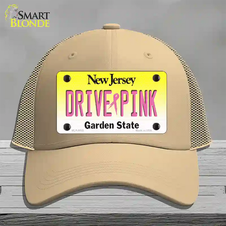 Drive Pink New Jersey Novelty License Plate Hat Mesh / Khaki