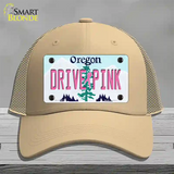 Drive Pink Oregon Novelty License Plate Hat Mesh / Khaki