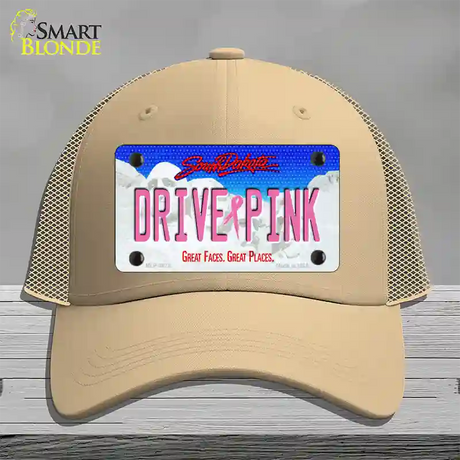 Drive Pink South Dakota Novelty License Plate Hat Mesh / Khaki