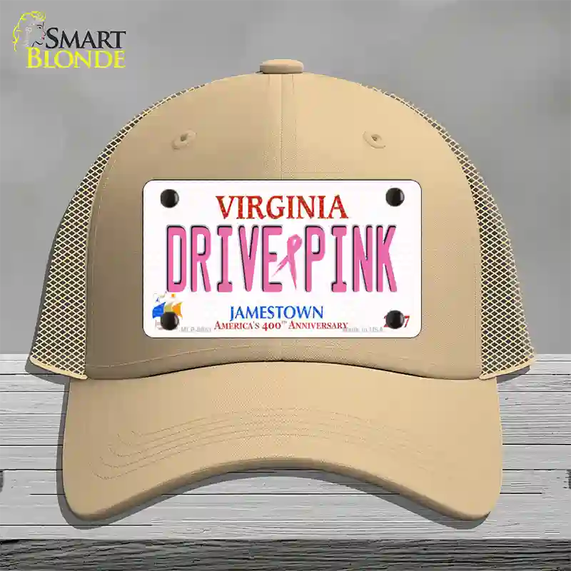 Drive Pink Virginia Novelty License Plate Hat Mesh / Khaki