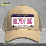 Drive Pink West Virginia Novelty License Plate Hat Mesh / Khaki