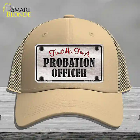 Probation Officer Novelty License Plate Hat Mesh / Khaki