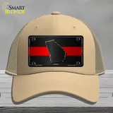 Georgia Thin Red Line Novelty License Plate Hat Mesh / Khaki