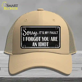 Sorry I Forgot Novelty License Plate Hat Mesh / Khaki