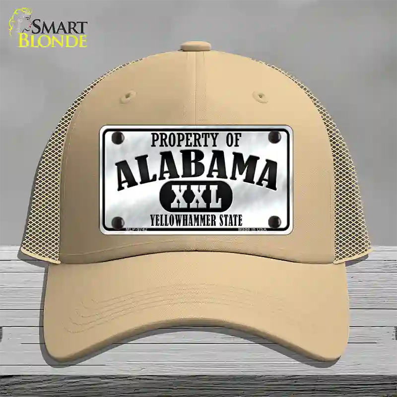 Property Of Alabama Novelty License Plate Hat Mesh / Khaki