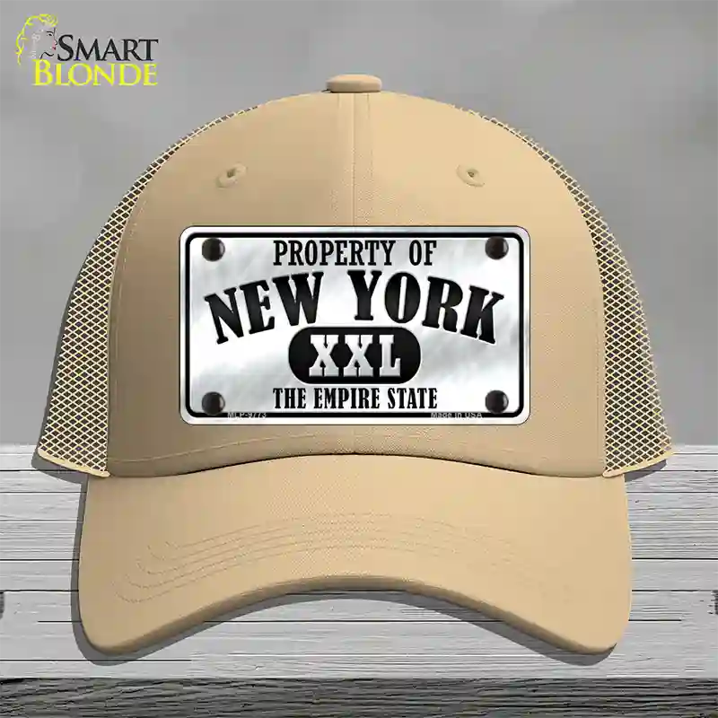 Property Of New York Novelty License Plate Hat Mesh / Khaki