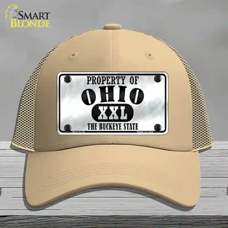 Property Of Ohio Novelty License Plate Hat Mesh / Khaki