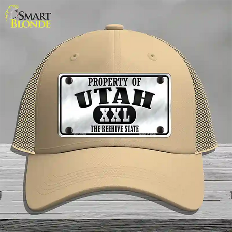 Property Of Utah Novelty License Plate Hat Mesh / Khaki