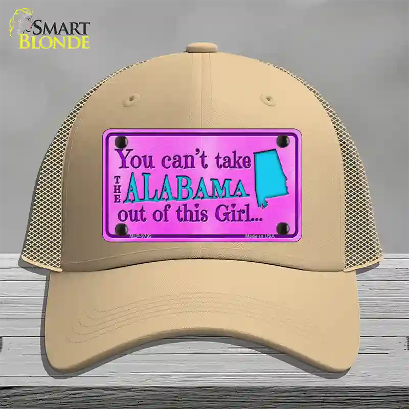 Alabama Girl Novelty License Plate Hat Mesh / Khaki