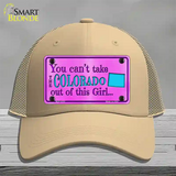 Colorado Girl Novelty License Plate Hat Mesh / Khaki