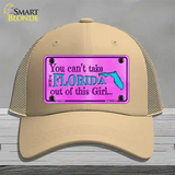 Florida Girl Novelty License Plate Hat Mesh / Khaki