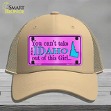 Idaho Girl Novelty License Plate Hat Mesh / Khaki