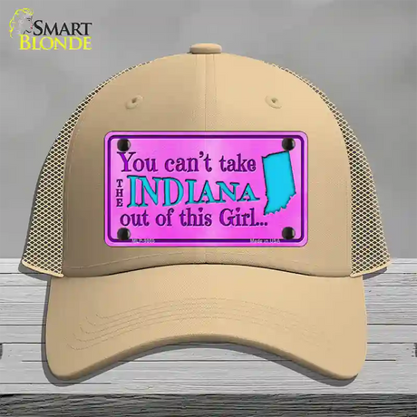 Indiana Girl Novelty License Plate Hat Mesh / Khaki