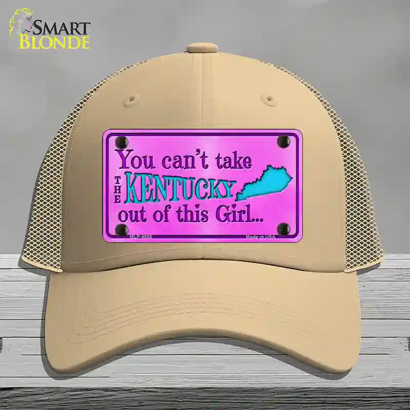 Kentucky Girl Novelty License Plate Hat Mesh / Khaki