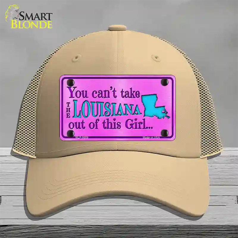 Louisiana Girl Novelty License Plate Hat Mesh / Khaki