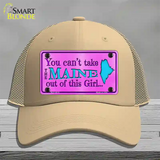 Maine Girl Pink Novelty License Plate Hat Mesh / Khaki