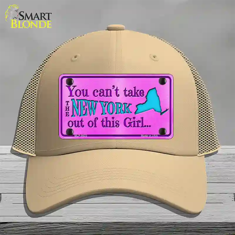 New York Girl Novelty License Plate Hat Mesh / Khaki