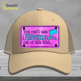 Pennsylvania Girl Novelty License Plate Hat Mesh / Khaki