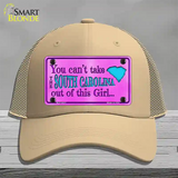 South Carolina Girl Novelty License Plate Hat Mesh / Khaki