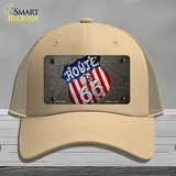 Asphalt Highway Novelty License Plate Hat Mesh / Khaki