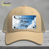 Clouds Novelty License Plate Hat Mesh / Khaki