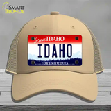 Scenic Idaho Novelty License Plate Hat Mesh / Khaki