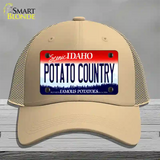 Potato Country Idaho Novelty License Plate Hat Mesh / Khaki