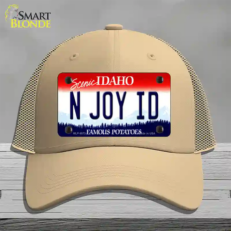 N Joy ID Idaho Novelty License Plate Hat Mesh / Khaki