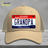 Grandpa Idaho Novelty License Plate Hat Mesh / Khaki