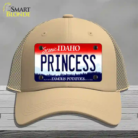 Princess Idaho Novelty License Plate Hat Mesh / Khaki