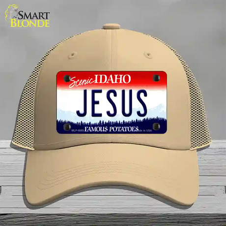 Jesus Idaho Novelty License Plate Hat Mesh / Khaki