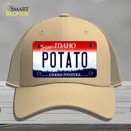 Potato Idaho Novelty License Plate Hat Mesh / Khaki