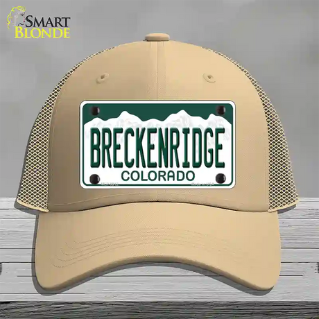 Breckenridge Colorado Novelty License Plate Hat Mesh / Khaki