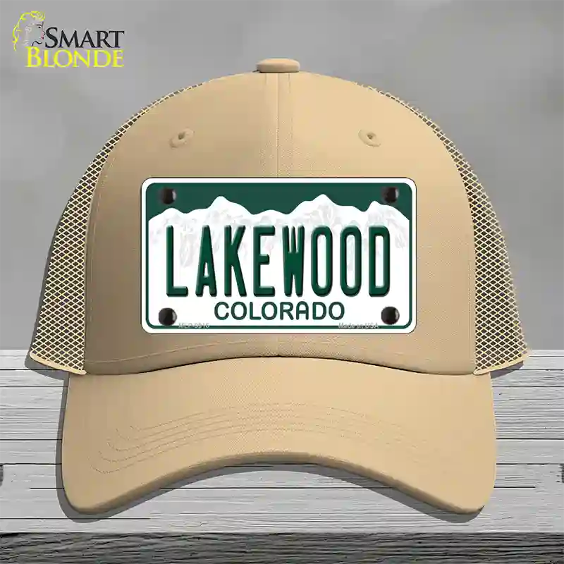 Lakewood Colorado Novelty License Plate Hat Mesh / Khaki