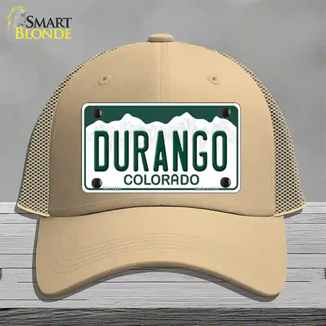 Durango Colorado Novelty License Plate Hat Mesh / Khaki