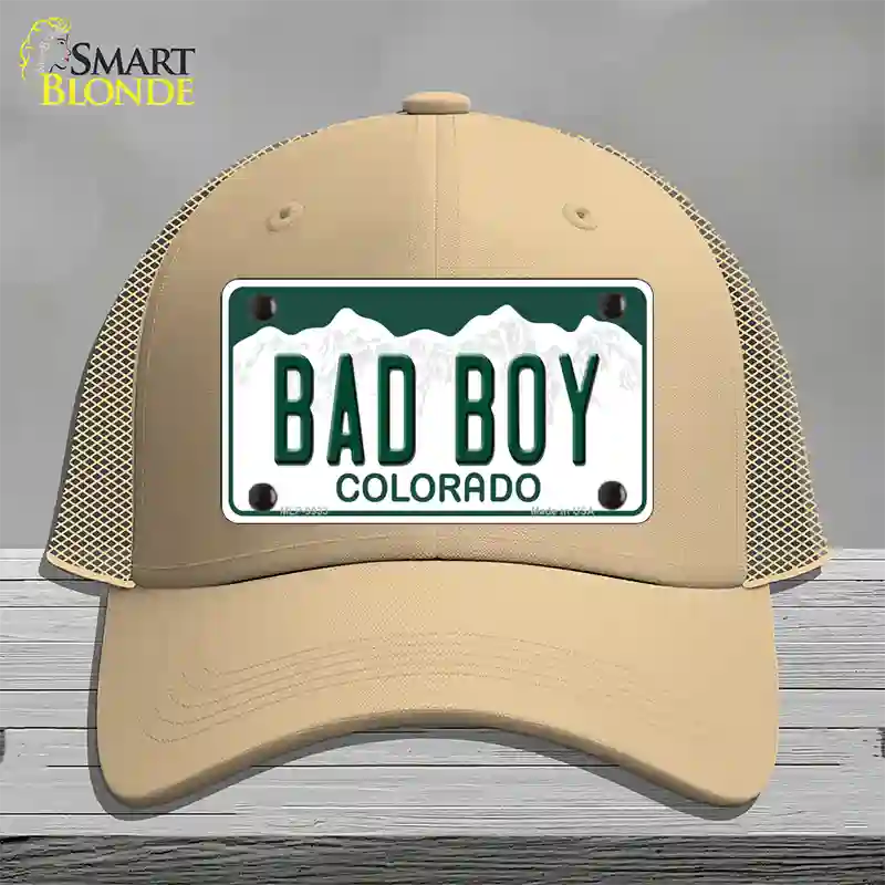 Bad Boy Colorado Novelty License Plate Hat Mesh / Khaki