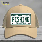 Fishing Colorado Novelty License Plate Hat Mesh / Khaki