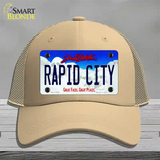 Rapid City South Dakota Novelty License Plate Hat Mesh / Khaki