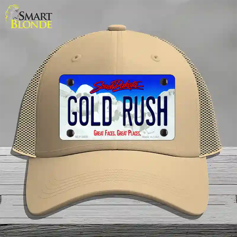 Gold Rush South Dakota Novelty License Plate Hat Mesh / Khaki