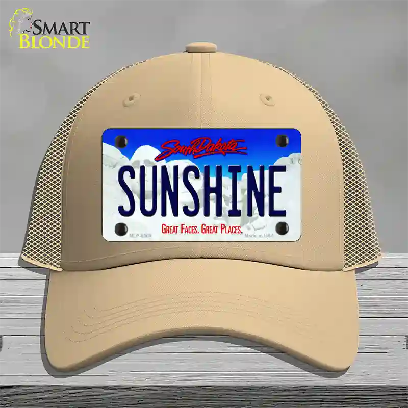 Sunshine South Dakota Novelty License Plate Hat Mesh / Khaki