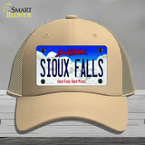 Sioux Falls South Dakota Novelty License Plate Hat Mesh / Khaki