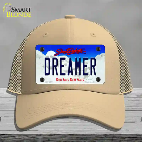 Dreamer South Dakota Novelty License Plate Hat Mesh / Khaki