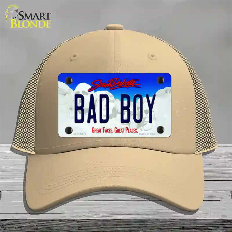 Bad Boy South Dakota Novelty License Plate Hat Mesh / Khaki