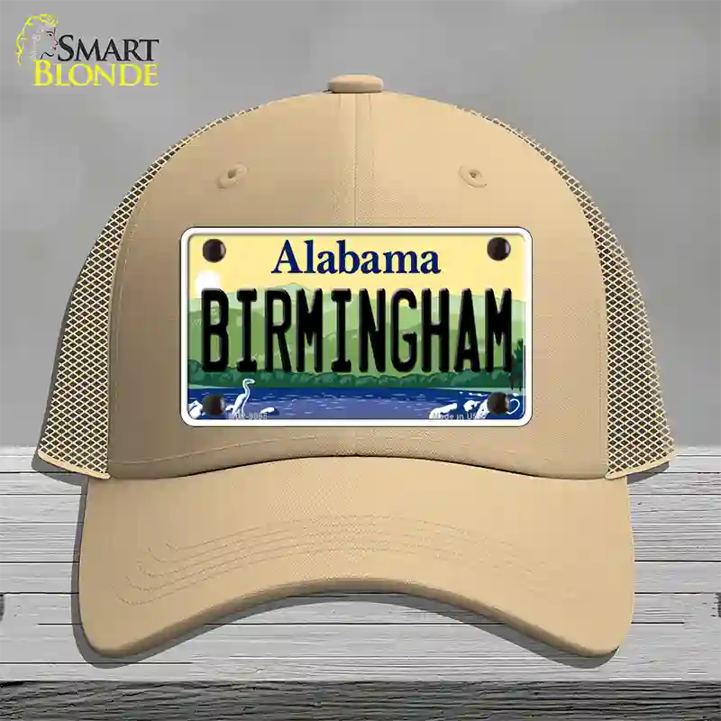 Birmingham Alabama Novelty License Plate Hat Mesh / Khaki