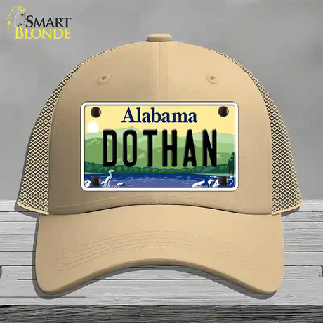 Dothan Alabama Novelty License Plate Hat Mesh / Khaki