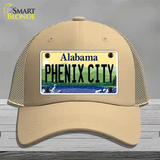 Phenix City Alabama Novelty License Plate Hat Mesh / Khaki